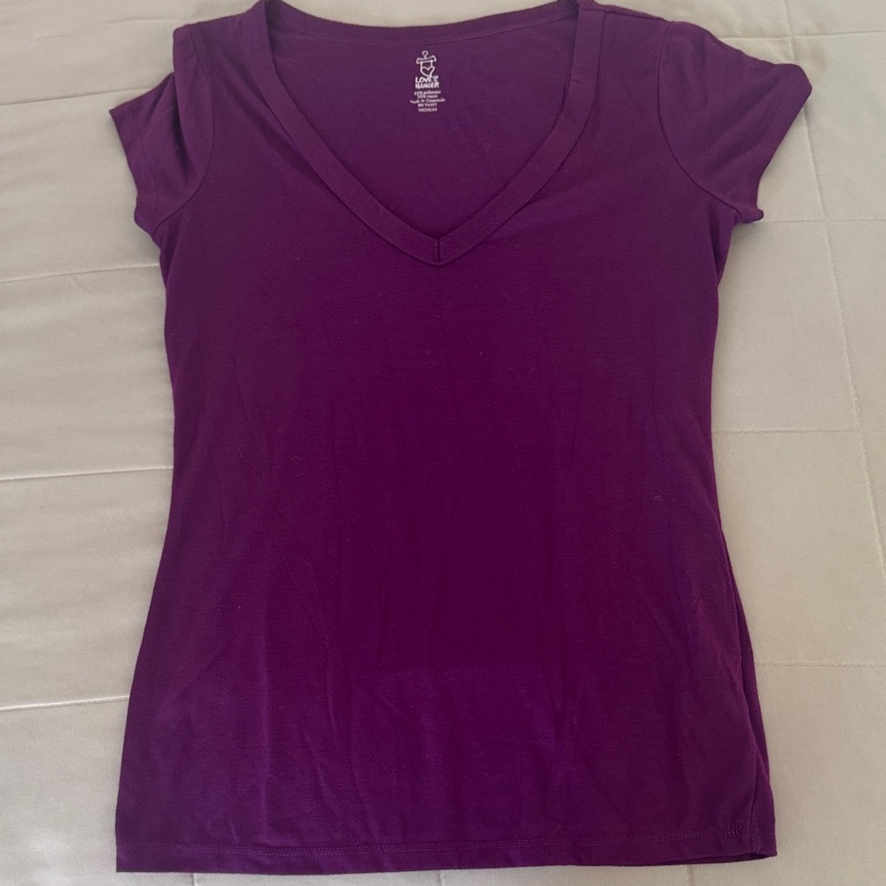 Love on a Hanger Deep Purple V-Neck Tee